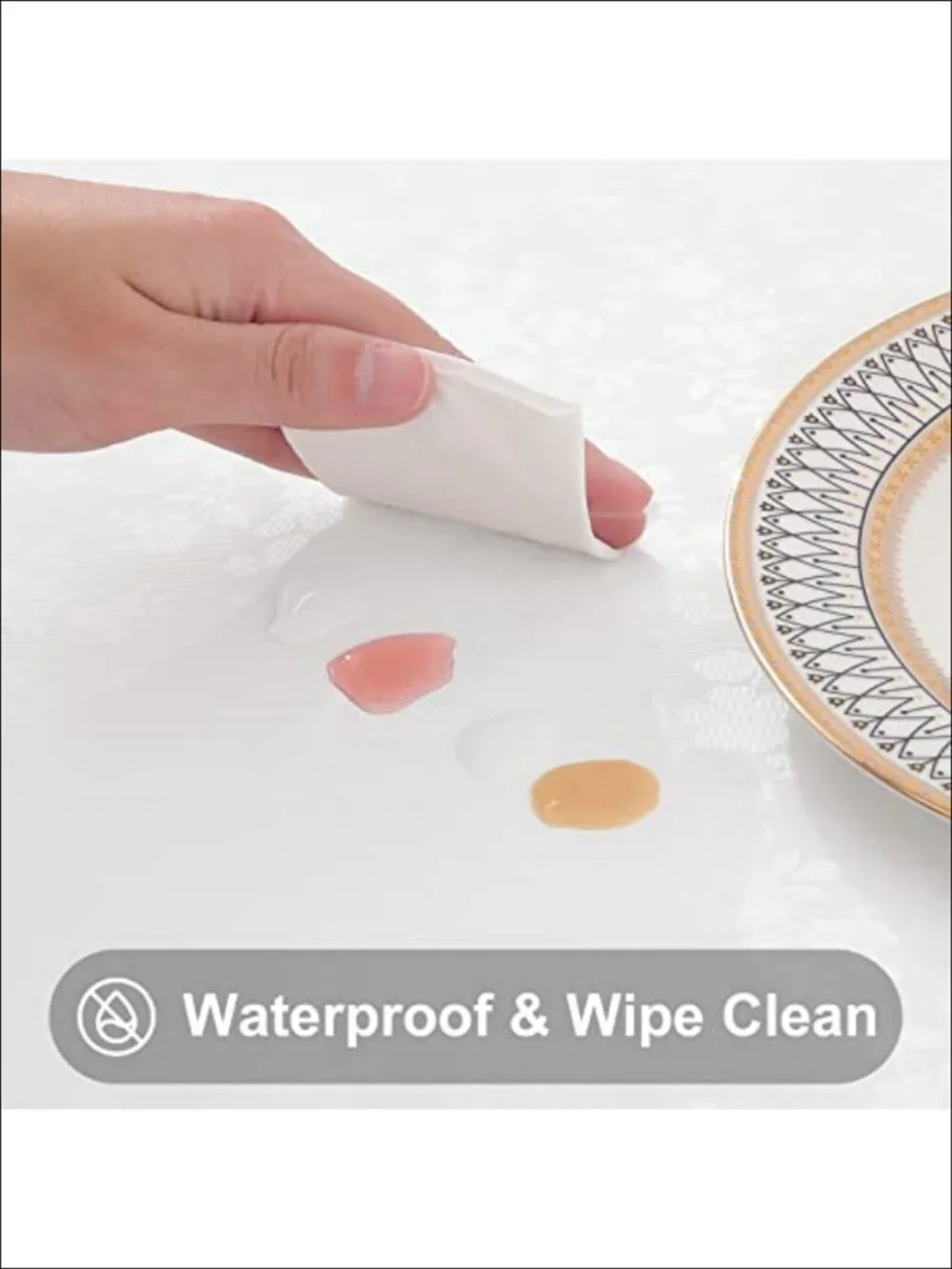 Waterproof Heavy Duty Vinyl Tablecloth 60x84 Rectangle